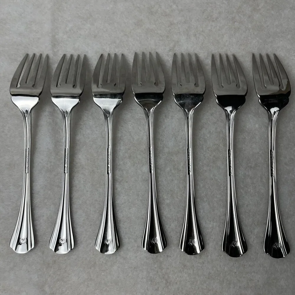 Lot Of 7 Pfaltzgraff MARGATE Dessert Salad Forks‎ Stainless Flatware